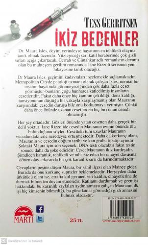 İkiz Bedenler (Ciltli) Tess Gerritsen Martı Yayınevi