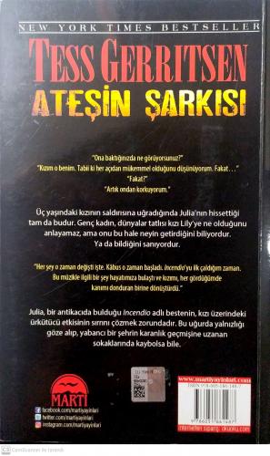 Ateşin Şarkısı Tess Gerritsen Martı Yayınevi