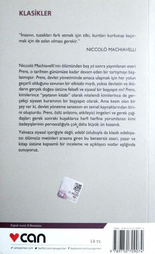 Prens Niccolo Machiavelli Can Yayınları