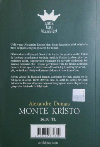 Monte Kristo Alexandre Dumas Antik Batı Klasikleri