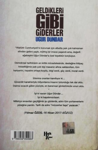 Geldikleri Gibi Giderler Uğur Dündar Halk Kitabevi