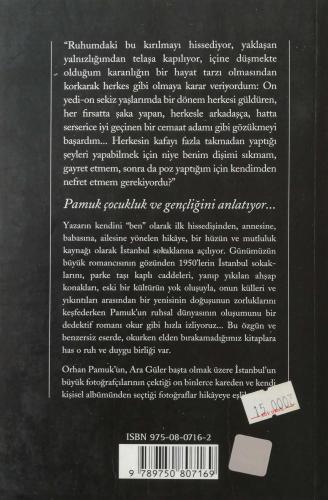 İstanbul Hatıralar ve Şehir Orhan Pamuk Yapı Kredi Yayınları