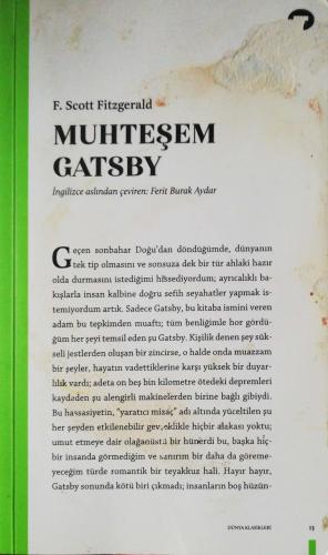 Muhteşem Gatsby F.Scott Fitzgerald Turkuaz Kitap
