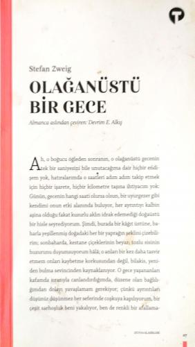 Olağanüstü Bir Gece Stefan Zweig Turkuaz Kitap