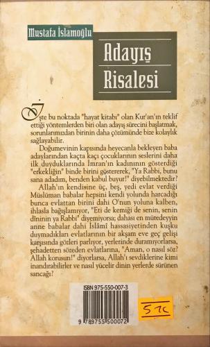 Adayış Risalesi Mustafa İslamoğlu Denge