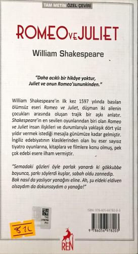 Romeo ve Juliet William Shakespeare Ren