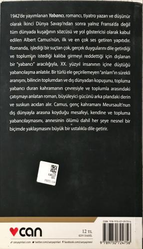 Yabancı Albert Camus Can Yayınları