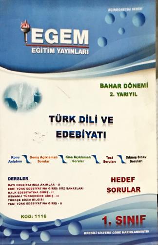 Türk Dili Ve Edebiyatı Bahar Dönemi 2.Yatıyıl Kollektif Egem