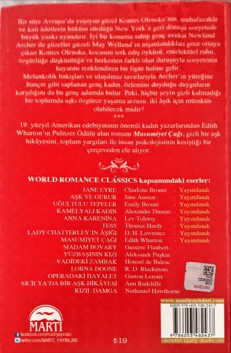 Masumiyet Çağı Edith Wharton Martı Yayınevi
