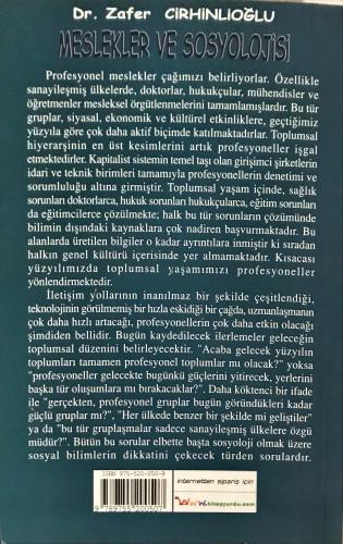 Meslekler ve Sosyolojisi Zafer Cirhinlioğlu Gündoğan Yayınları