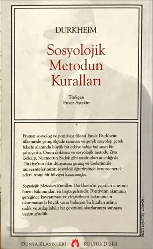 Sosyolojik Metodun Kuralları Durkheim Sosyal